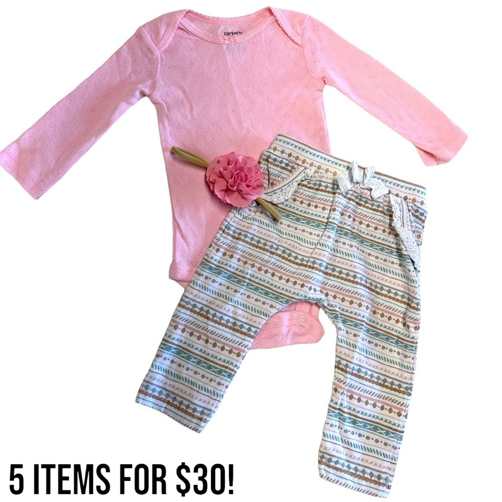 5/$30 Carter’s Baby Girl Matching Outfit Set 6m